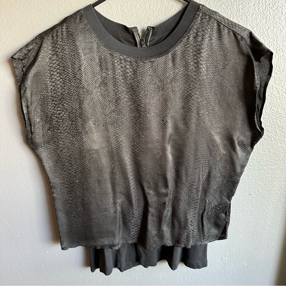 Chelsea and walker black silk croc flow top - Picture 1 of 7